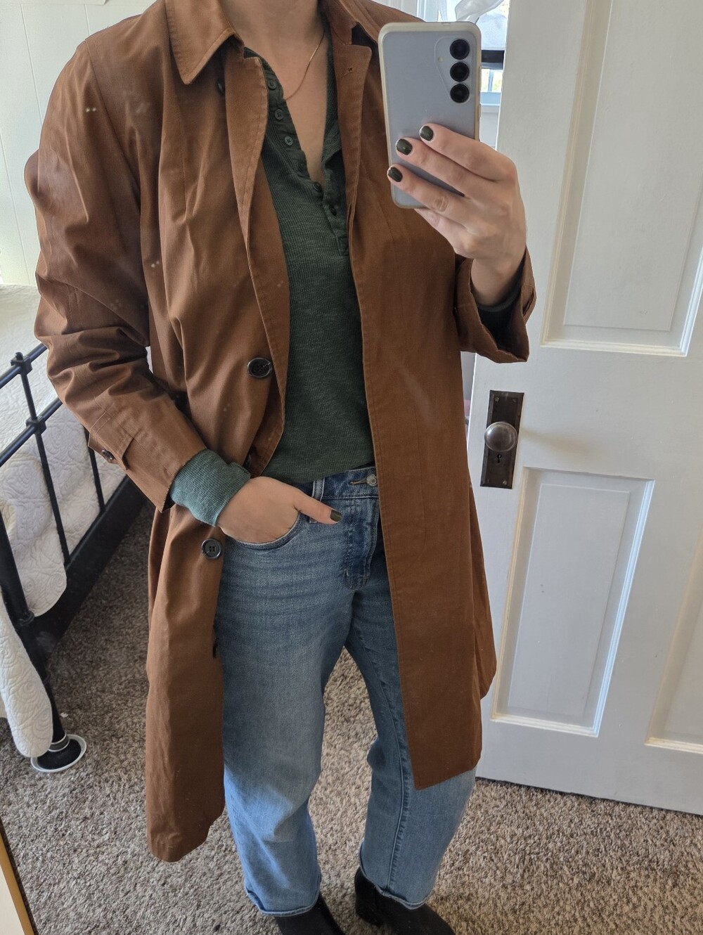 Vintage London Fog Women's Chestnut Brown Cotton Trench Coat